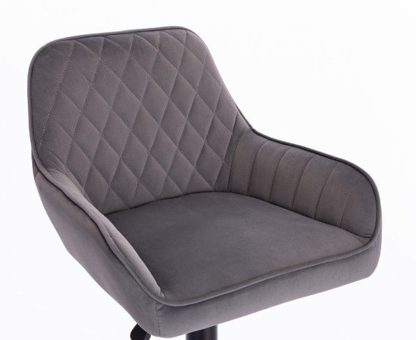 Contemporary Fabric Bar Stool With Metal Legs And Foam Upholstery Fill Material
